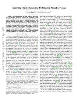 Learning Stable Dynamical Systems for Visual Servoing