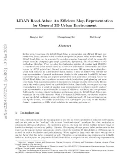 LiDAR Road-Atlas: An Efficient Map Representation for General 3D Urban
  Environment