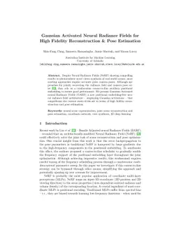 GARF: Gaussian Activated Radiance Fields for High Fidelity
  Reconstruction and Pose Estimation