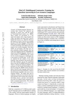MuCoT: Multilingual Contrastive Training for Question-Answering in
  Low-resource Languages