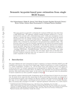 Semantic keypoint-based pose estimation from single RGB frames