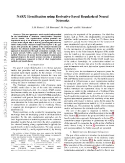 NARX Identification using Derivative-Based Regularized Neural Networks