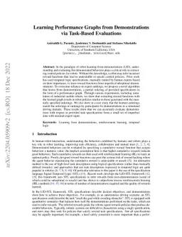 Learning Performance Graphs from Demonstrations via Task-Based
  Evaluations