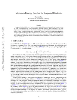 Maximum Entropy Baseline for Integrated Gradients