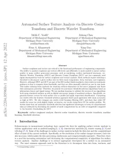 Automated Surface Texture Analysis via Discrete Cosine Transform and
  Discrete Wavelet Transform
