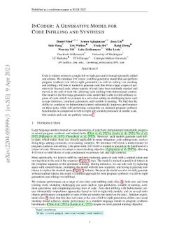 InCoder: A Generative Model for Code Infilling and Synthesis