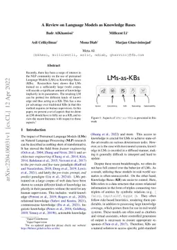 A Review on Language Models as Knowledge Bases