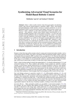 Synthesizing Adversarial Visual Scenarios for Model-Based Robotic
  Control