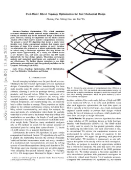 First-Order Bilevel Topology Optimization for Fast Mechanical Design