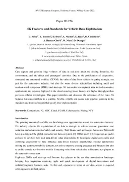 5G Features and Standards for Vehicle Data Exploitation
