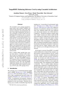 TangoBERT: Reducing Inference Cost by using Cascaded Architecture