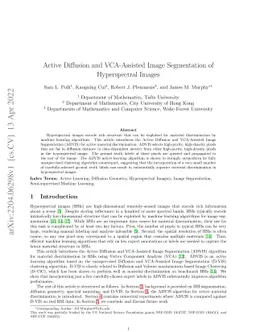 Active Diffusion and VCA-Assisted Image Segmentation of Hyperspectral
  Images