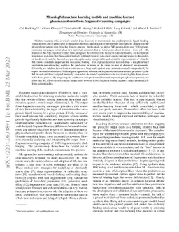 Meaningful machine learning models and machine-learned pharmacophores
  from fragment screening campaigns