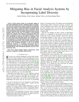 Mitigating Bias in Facial Analysis Systems by Incorporating Label
  Diversity