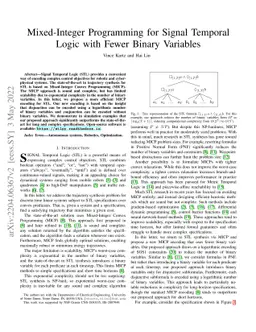Mixed-Integer Programming for Signal Temporal Logic with Fewer Binary
  Variables