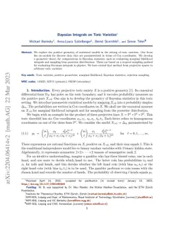 Bayesian Integrals on Toric Varieties