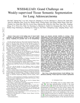 WSSS4LUAD: Grand Challenge on Weakly-supervised Tissue Semantic
  Segmentation for Lung Adenocarcinoma