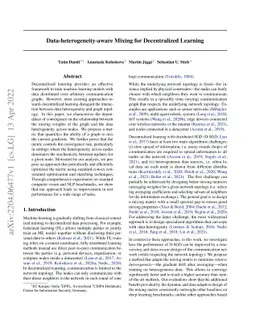 Data-heterogeneity-aware Mixing for Decentralized Learning