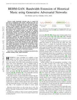 BEHM-GAN: Bandwidth Extension of Historical Music using Generative
  Adversarial Networks