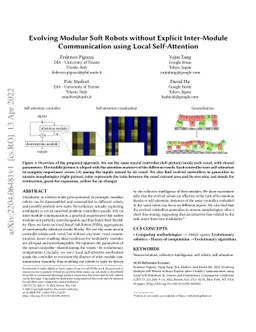 Evolving Modular Soft Robots without Explicit Inter-Module Communication
  using Local Self-Attention