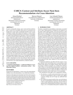 CARCA: Context and Attribute-Aware Next-Item Recommendation via
  Cross-Attention