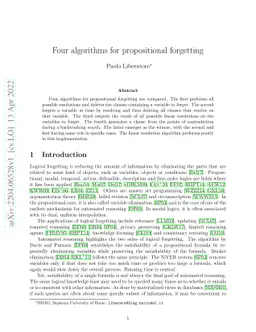 Four algorithms for propositional forgetting
