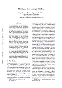 Multilingual Event Linking to Wikidata