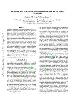 Predicting score distribution to improve non-intrusive speech quality
  estimation