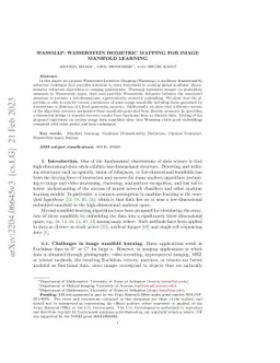 Wassmap: Wasserstein Isometric Mapping for Image Manifold Learning