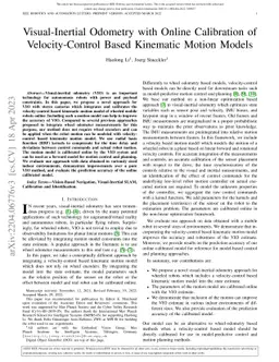 Visual-Inertial Odometry with Online Calibration of Velocity-Control
  Based Kinematic Motion Models