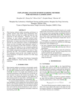 Explainable Analysis of Deep Learning Methods for SAR Image
  Classification