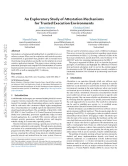 An Exploratory Study of Attestation Mechanisms for Trusted Execution
  Environments