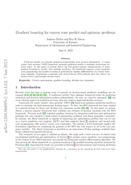 Gradient boosting for convex cone predict and optimize problems