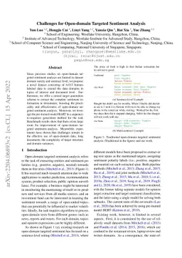 Challenges for Open-domain Targeted Sentiment Analysis