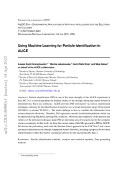 Using Machine Learning for Particle Identification in ALICE