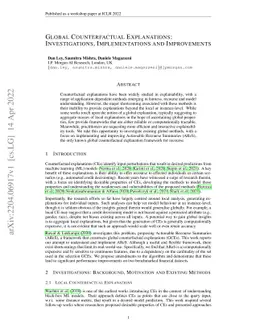Global Counterfactual Explanations: Investigations, Implementations and
  Improvements