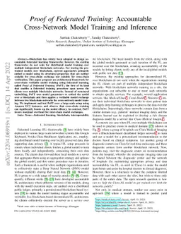 Proof of Federated Training: Accountable Cross-Network Model Training
  and Inference