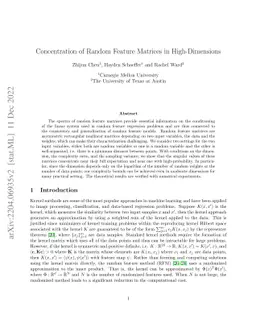 Concentration of Random Feature Matrices in High-Dimensions