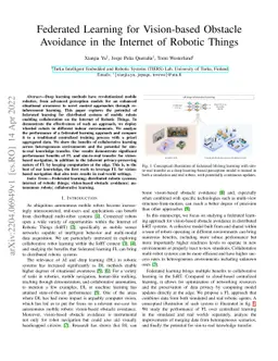 Federated Learning for Vision-based Obstacle Avoidance in the Internet
  of Robotic Things