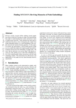 Finding MNEMON: Reviving Memories of Node Embeddings