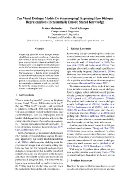 Can Visual Dialogue Models Do Scorekeeping? Exploring How Dialogue Representations Incrementally Encode Shared Knowledge