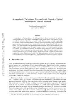 Atmospheric Turbulence Removal with Complex-Valued Convolutional Neural
  Network