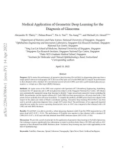 Medical Application of Geometric Deep Learning for the Diagnosis of
  Glaucoma