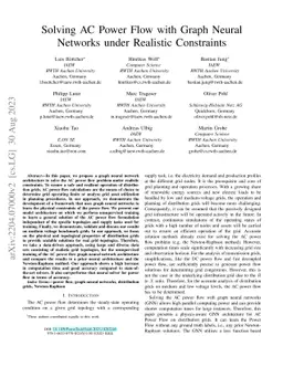 Solving AC Power Flow with Graph Neural Networks under Realistic
  Constraints