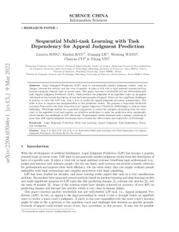 Sequential Multi-task Learning with Task Dependency for Appeal Judgment
  Prediction