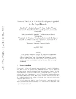 State of the Art in Artificial Intelligence applied to the Legal Domain