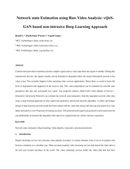Network state Estimation using Raw Video Analysis: vQoS-GAN based
  non-intrusive Deep Learning Approach