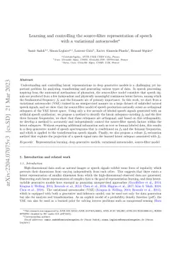 Learning and controlling the source-filter representation of speech with
  a variational autoencoder