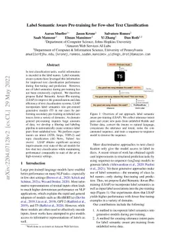 Label Semantic Aware Pre-training for Few-shot Text Classification