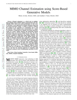 MIMO Channel Estimation using Score-Based Generative Models